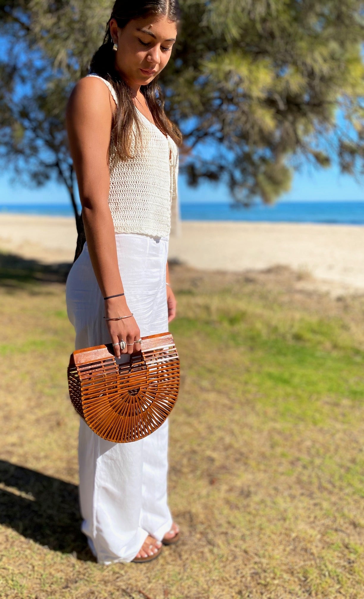 Cable Beach Bamboo Clutch
