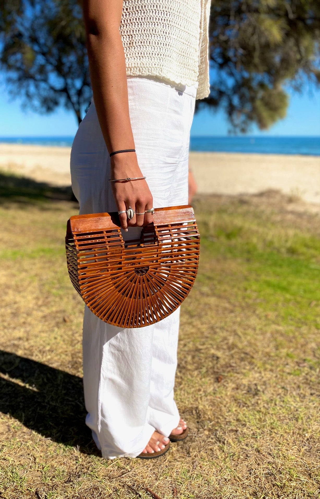 Cable Beach Bamboo Clutch