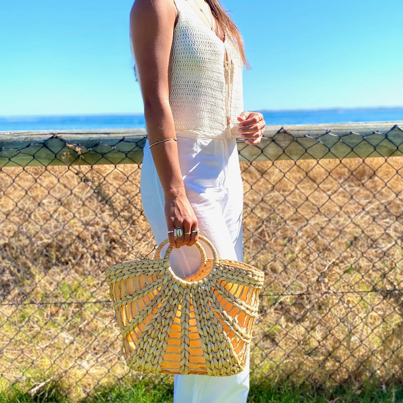 Cable Beach Water Hyacinth Tote